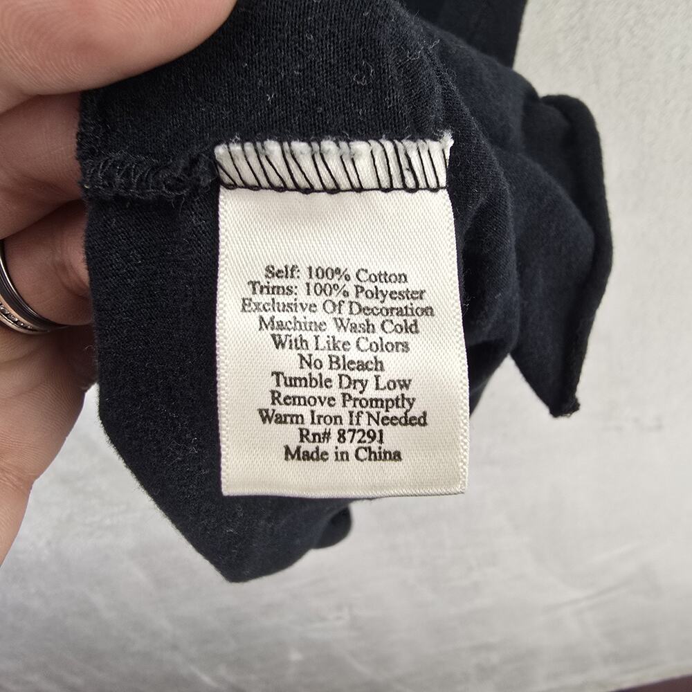 Johnny Was JWLA Embroidered Tunic Top Small Black Born Fee Floral Wings - Picture 7 of 13